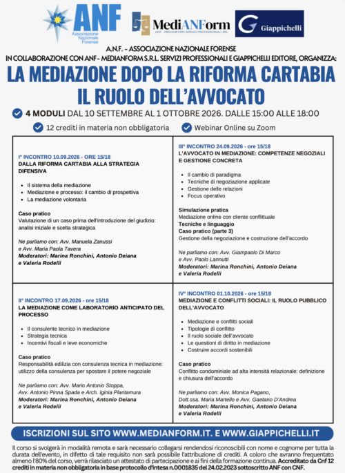 LA MEDIAZIONE DOPO LA RIFORMA CARTABIA - IL RUOLO DELL’AVVOCATO